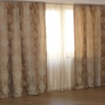Кремовая теневая штора с рисунком от салона штор Декория
